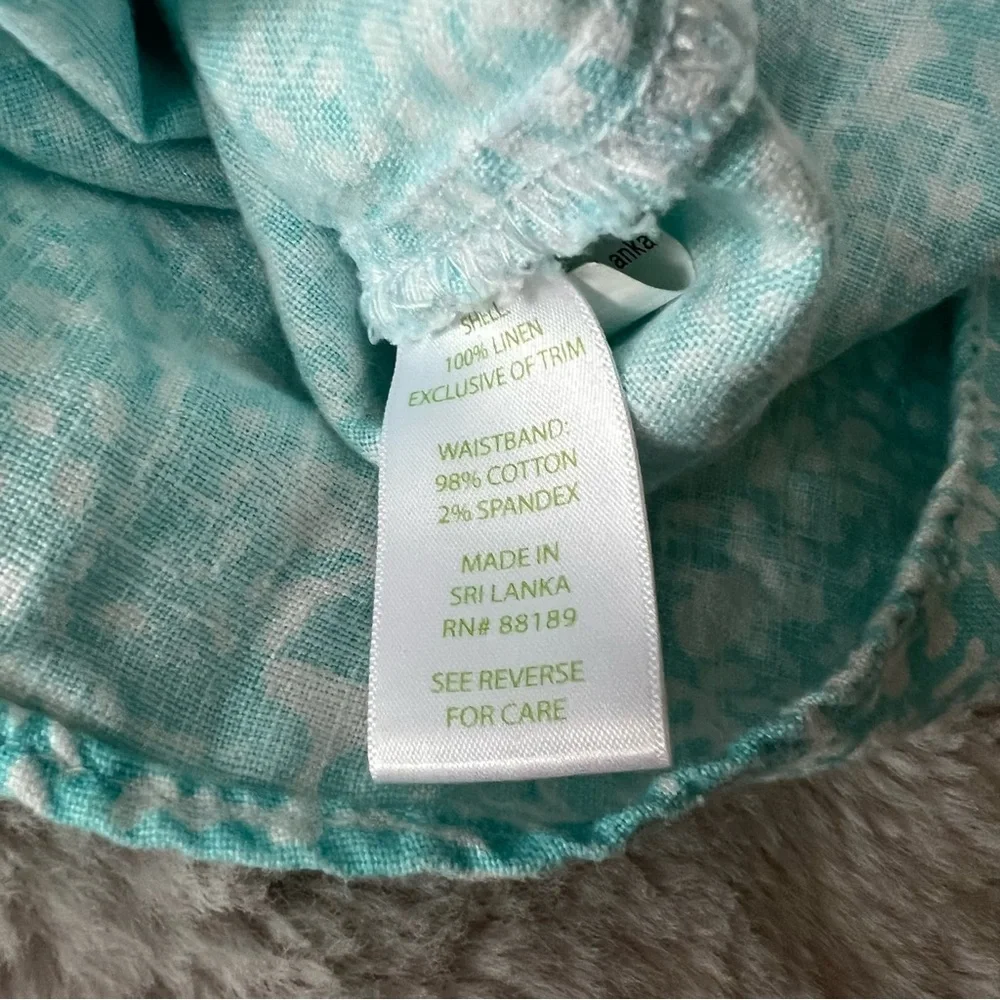 Lilly Pulitzer 100% Linen Hayden Pull-on Skirt Shorely Blue - Picture 5 of 9